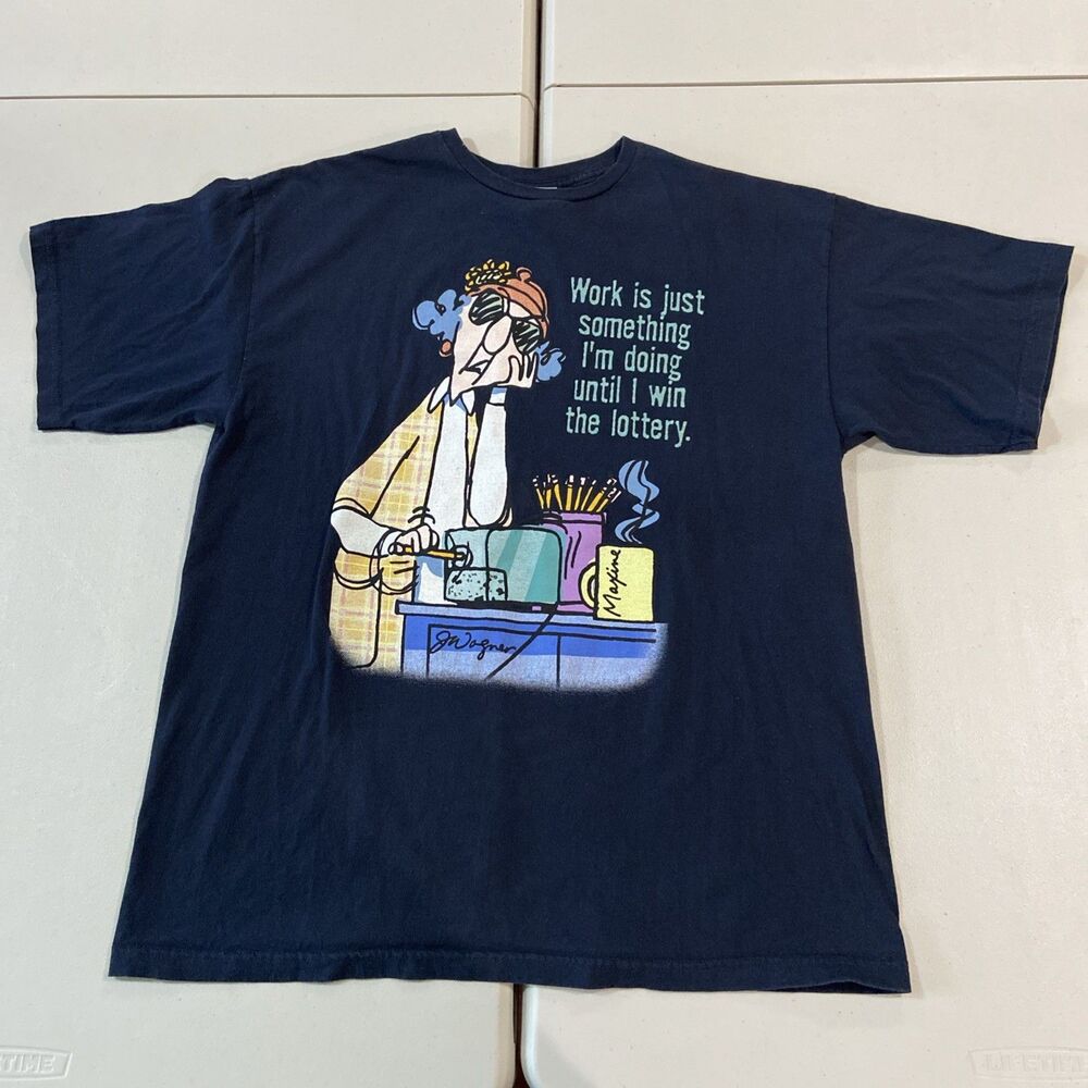 Maxine Graphic T-Shirt Womens XL Navy Blue Excellent Vintage 90s Humor Tee
